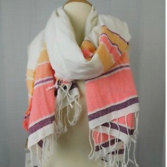 Collection XIIX Beach Stripe Wrap Scarf Pink - Picture 3 of 3